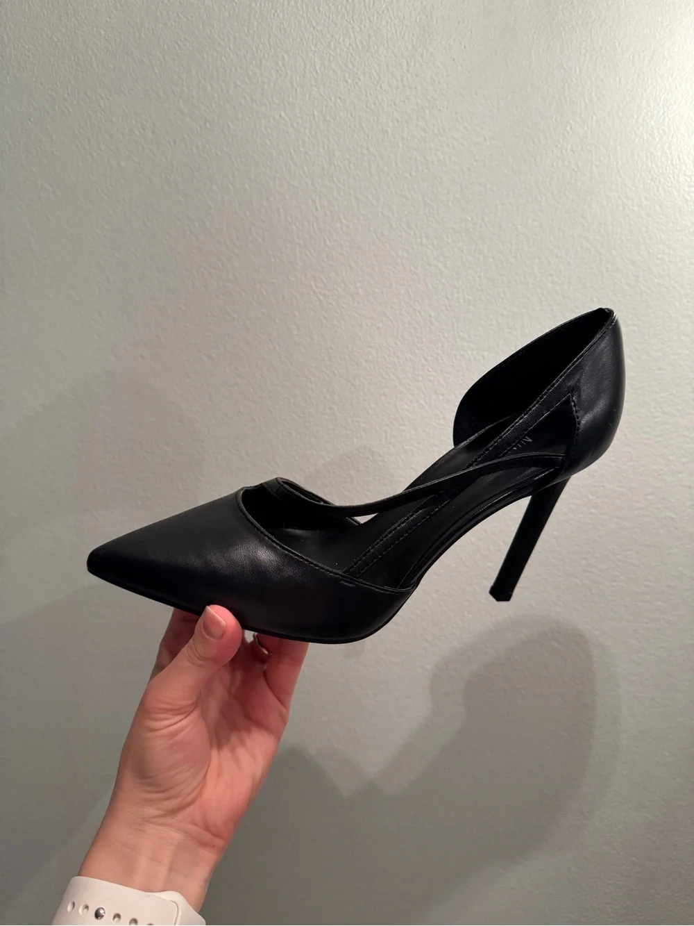 Nine West Black Pointed-Toe Strappy Stiletto Heels